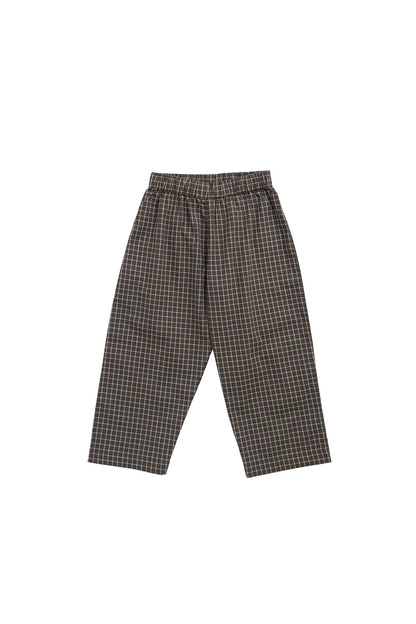 Organic Cotton Kingston Pant - Coffee Grid