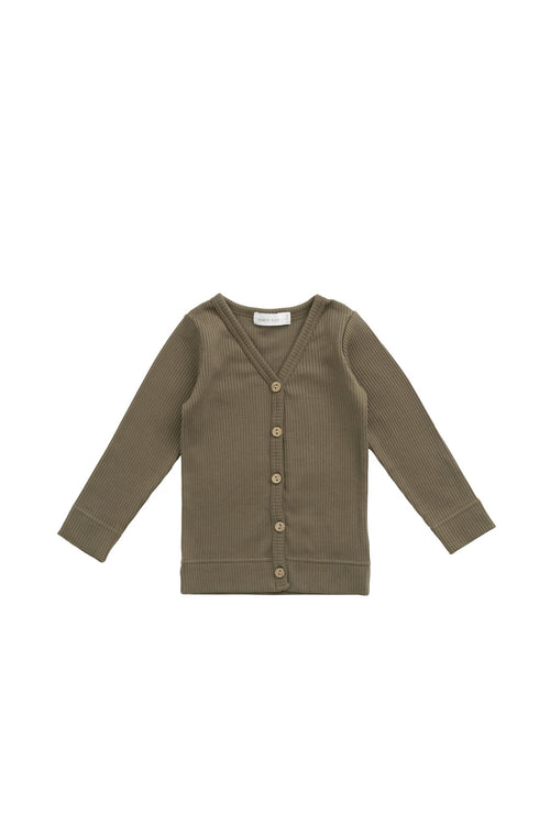 Organic Cotton Modal Cardigan - Fir Bark