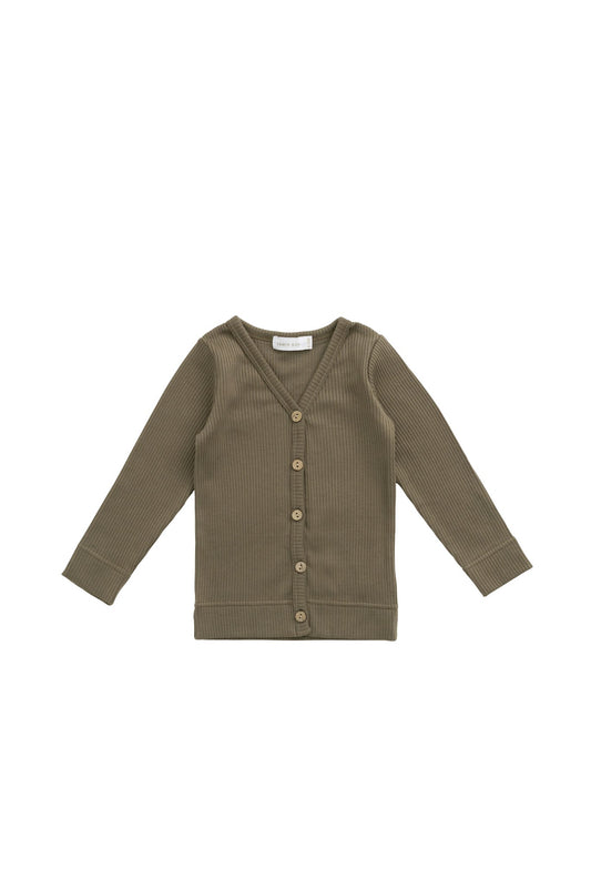 Organic Cotton Modal Cardigan - Fir Bark