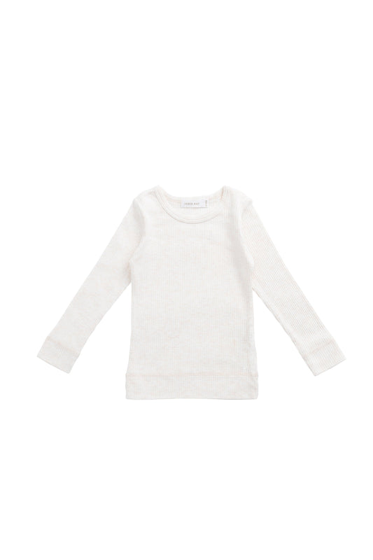 Organic Cotton Modal Marina Long Sleeve Top - Icing Marle