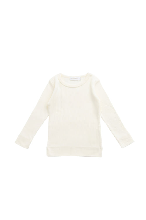 Organic Cotton Modal Marina Long Sleeve Top - Parchment