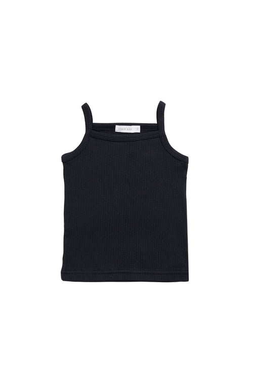 Organic Cotton Modal Marina Singlet - Ebony
