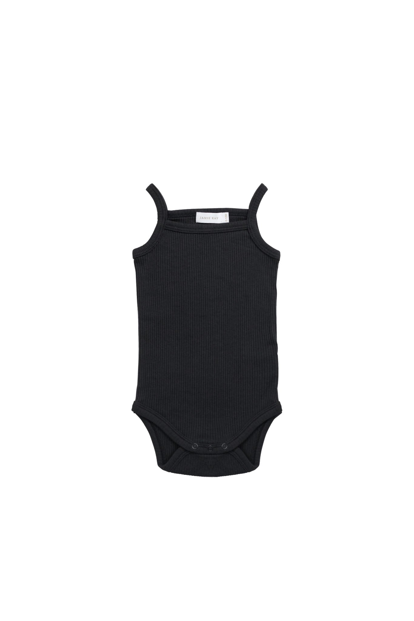 Organic Cotton Modal Singlet Bodysuit - Ebony