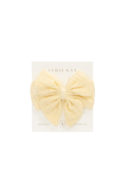 Organic Cotton Muslin Annalise Bow - Sunshine