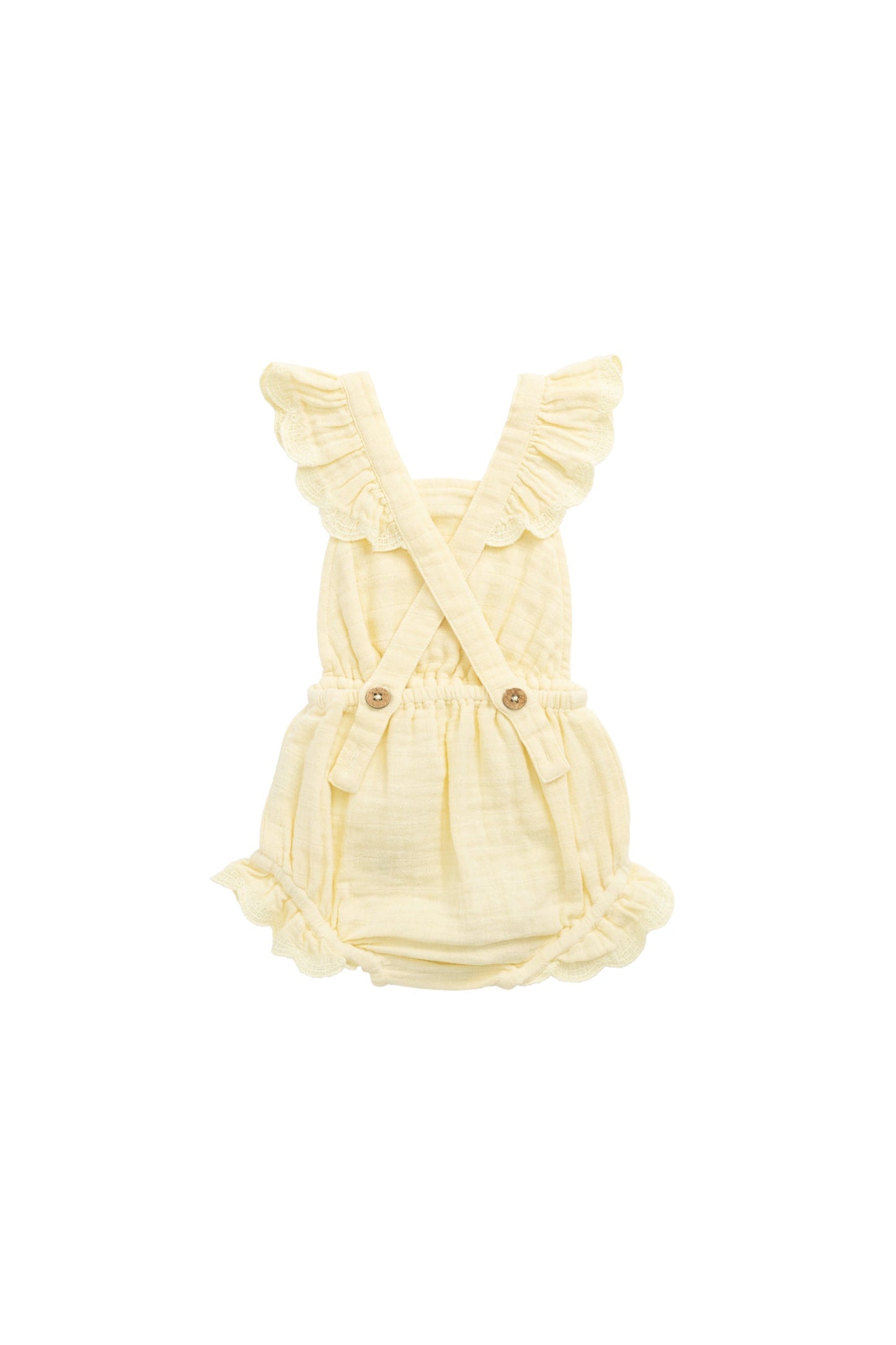 Organic Cotton Muslin Luciana Playsuit - Sunshine