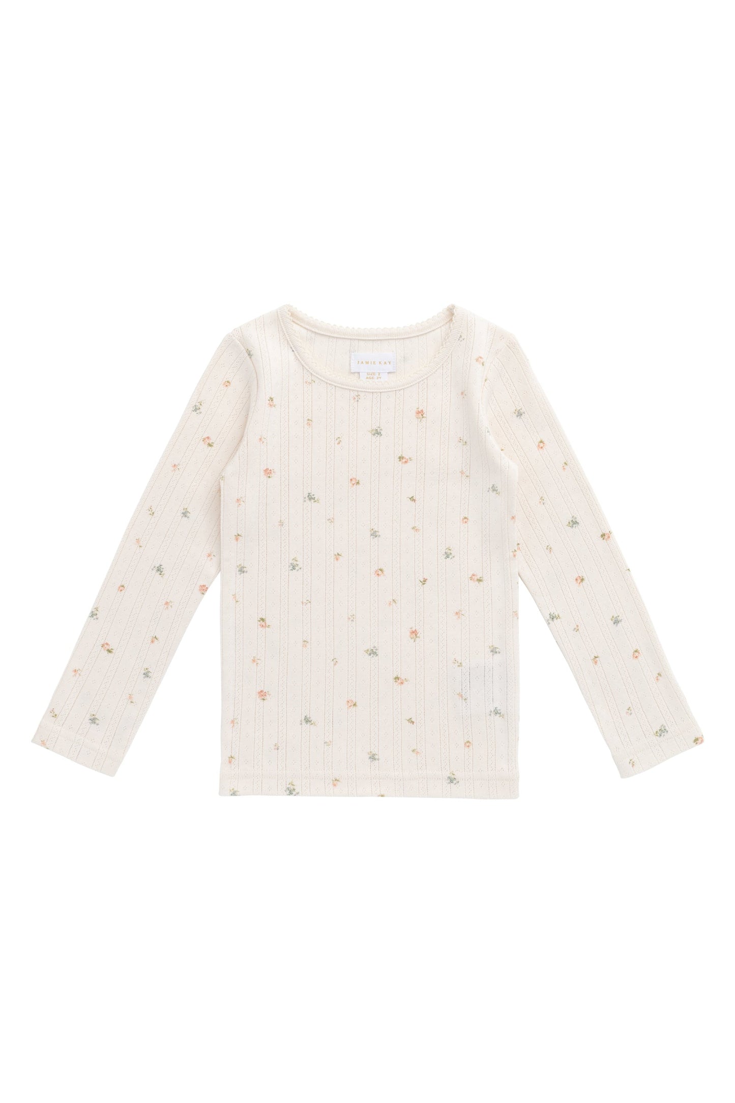 Organic Cotton Pointelle Long Sleeve Top - Sweet Magnolia Simple