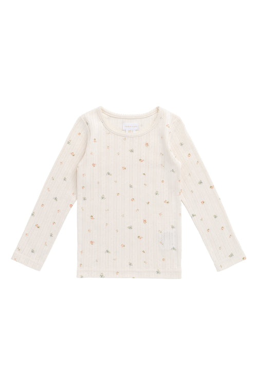 Organic Cotton Pointelle Long Sleeve Top - Sweet Magnolia Simple