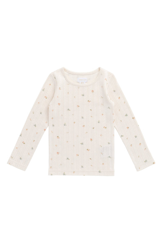 Organic Cotton Pointelle Long Sleeve Top - Sweet Magnolia Simple
