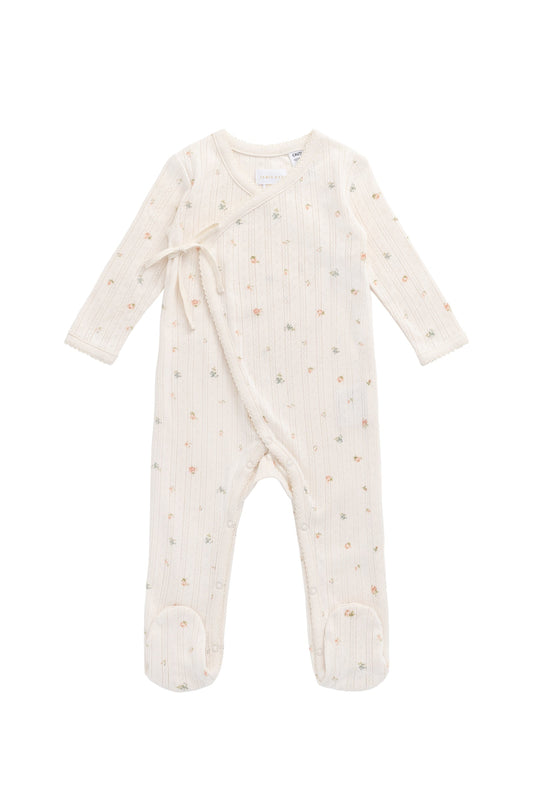 Organic Cotton Pointelle Wrap Onepiece - Sweet Magnolia Simple