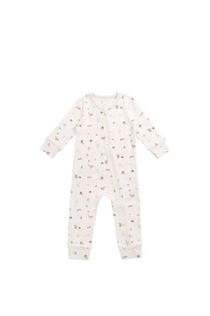 Organic Cotton Reese Zip Onepiece - Forest Gathering
