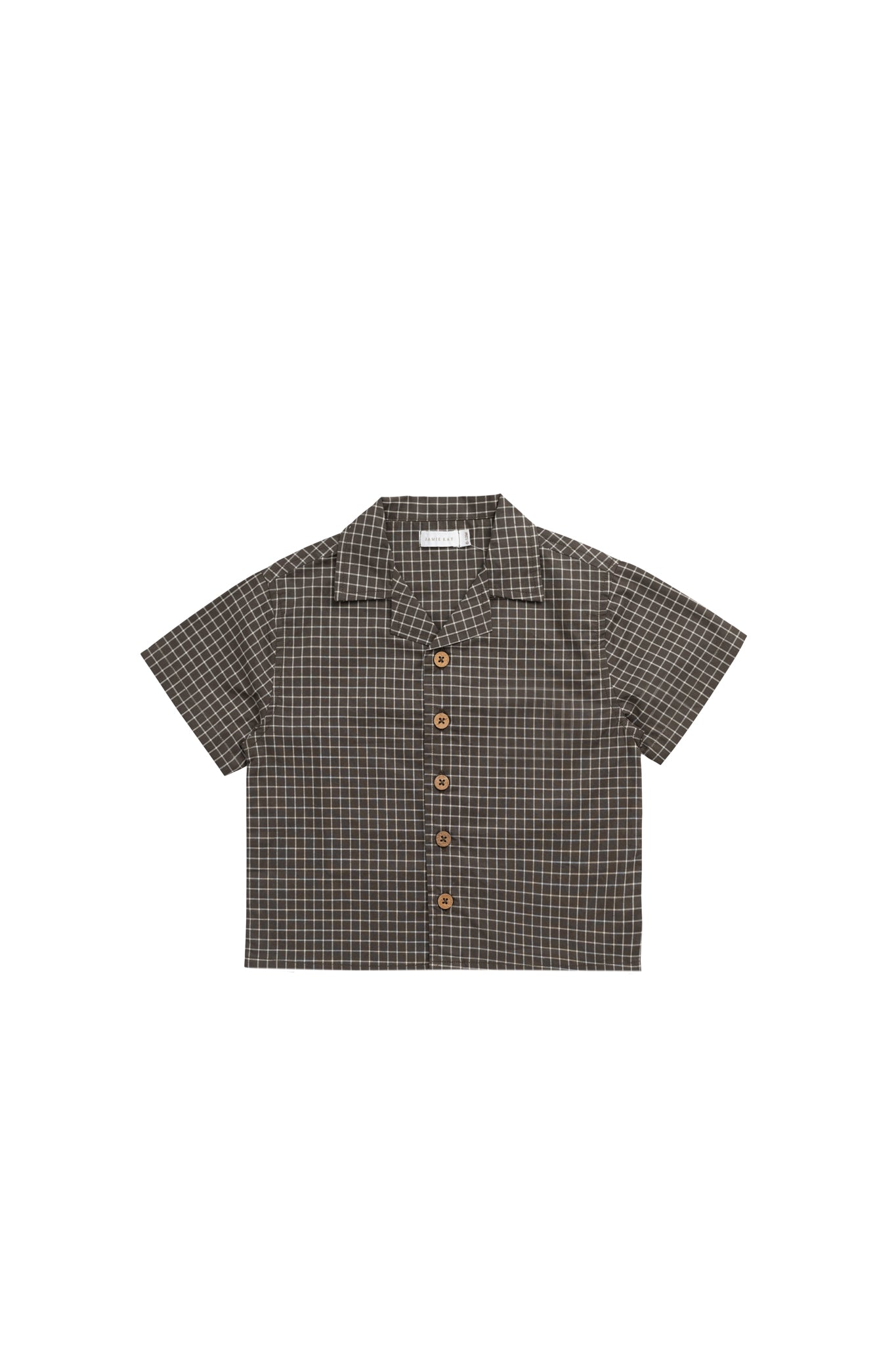 Organic Cotton Silas Shirt - Coffee Grid