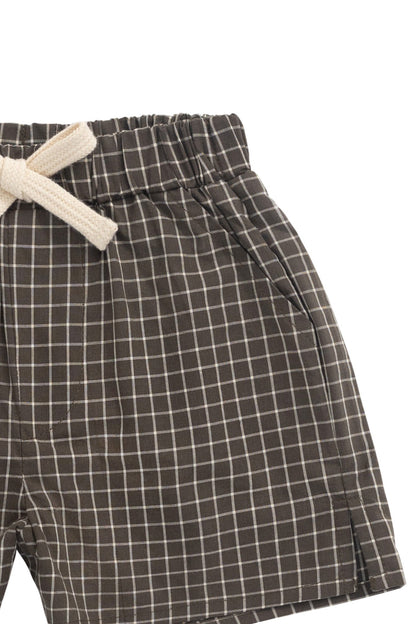 Organic Cotton Silas Short - Coffee Grid