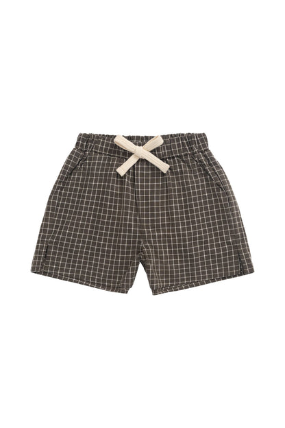 Organic Cotton Silas Short - Coffee Grid