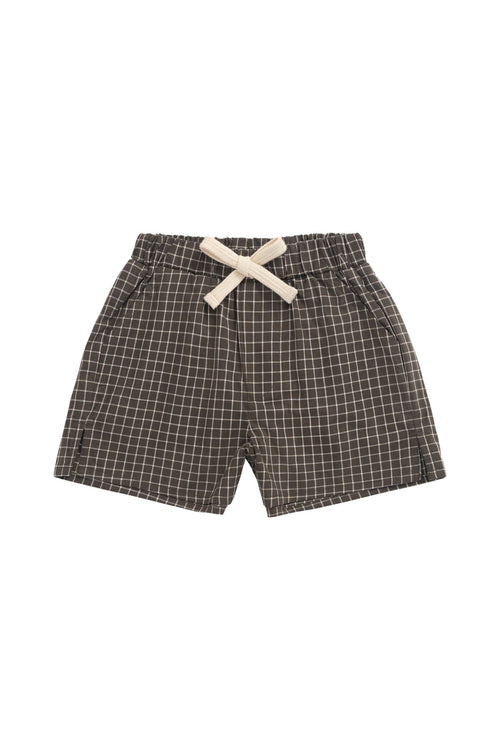 Organic Cotton Silas Short - Coffee Grid
