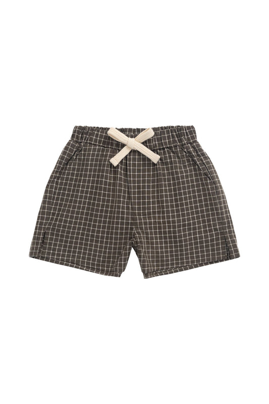 Organic Cotton Silas Short - Coffee Grid