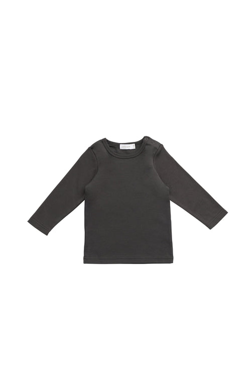 Pima Cotton Vinny Long Sleeve Top - Bistre