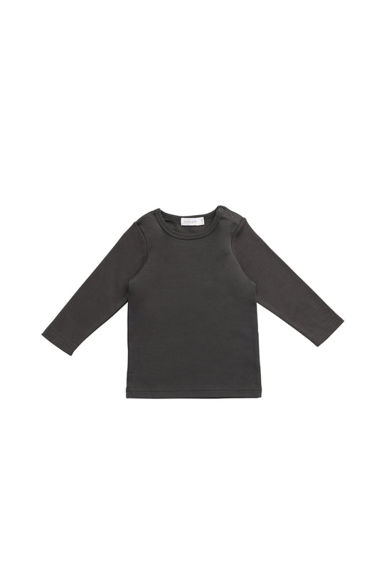 Pima Cotton Vinny Long Sleeve Top - Bistre