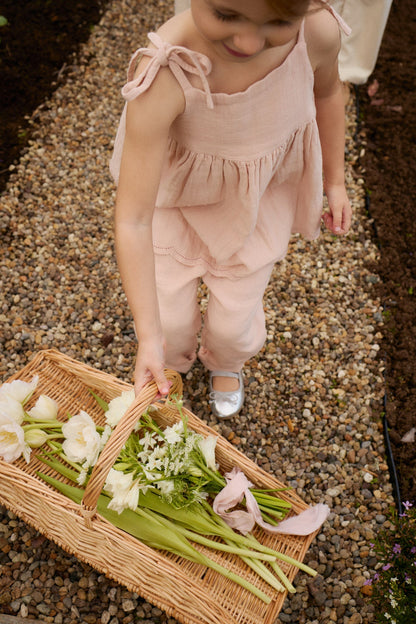 Organic Cotton Muslin Briella Top - Chalky Pink