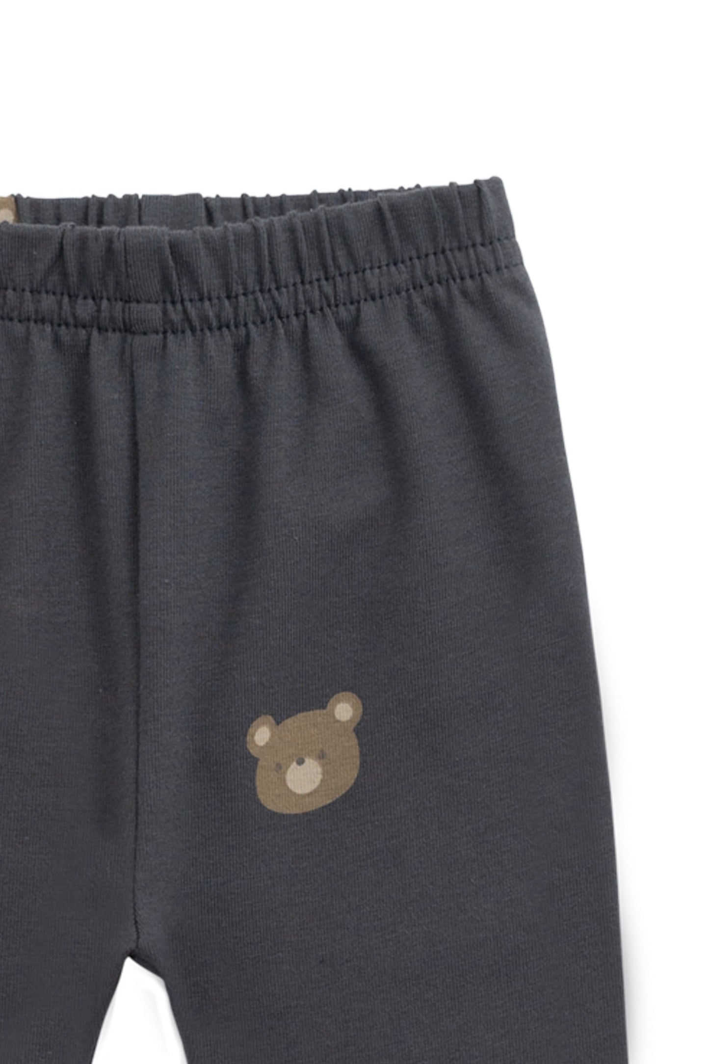 Organic Cotton Everyday Legging - Bobbie Bears Black Oyster