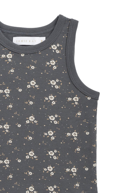Organic Cotton Molly Singlet - Lulu Bloom Lava