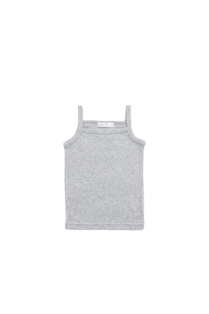 Organic Cotton Modal Singlet - Light Grey Marle