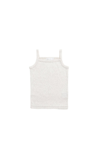 Organic Cotton Modal Singlet - Oatmeal Marle