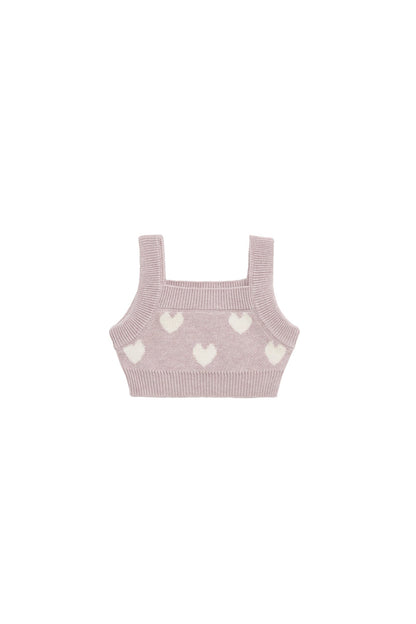 Molly Top - Heart Jacquard Ballerina Marle