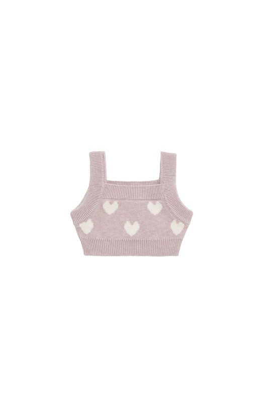 Molly Top - Heart Jacquard Ballerina Marle