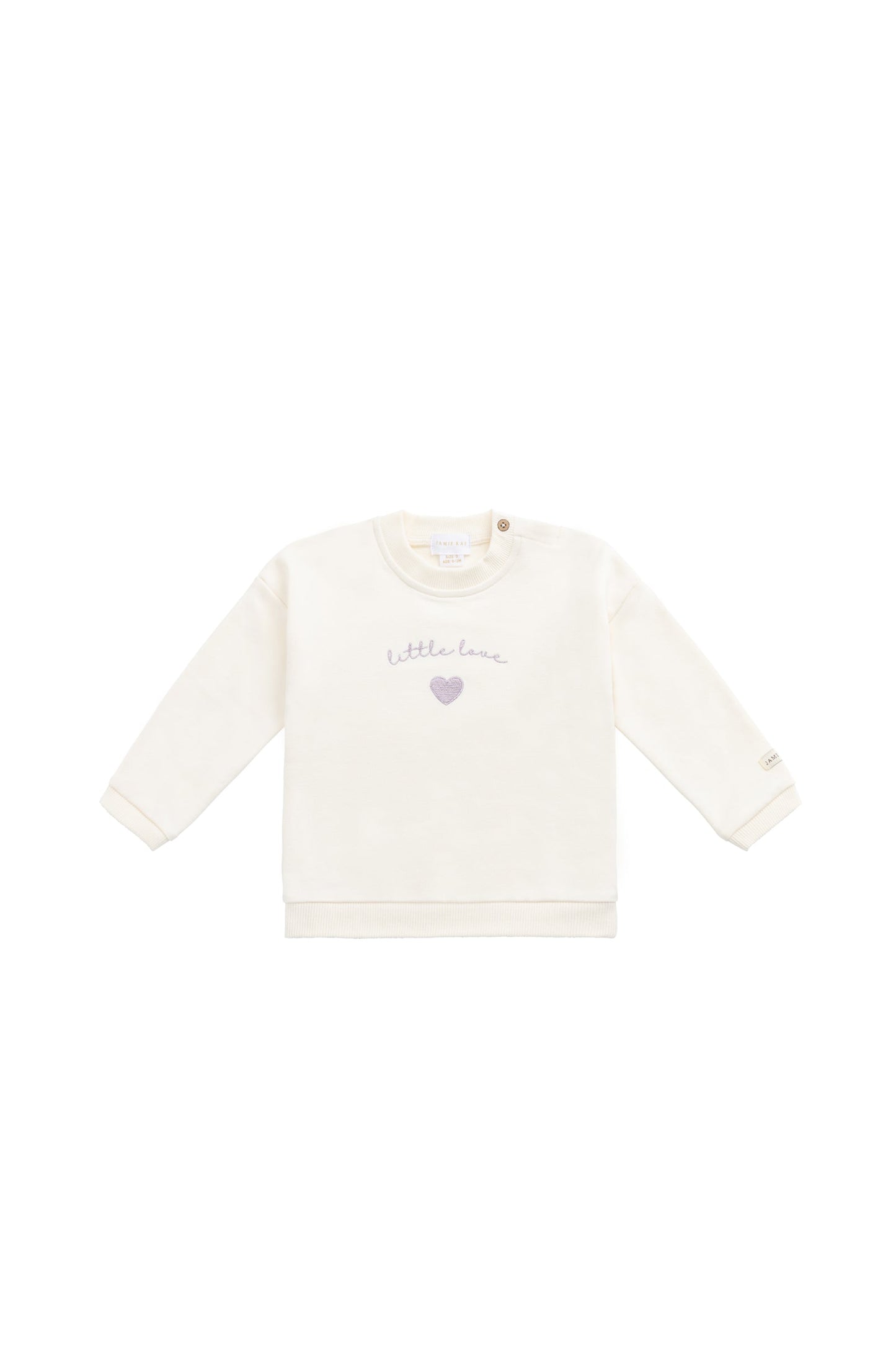 Organic Cotton Bobbie Sweatshirt - Parchment Little Love Violet