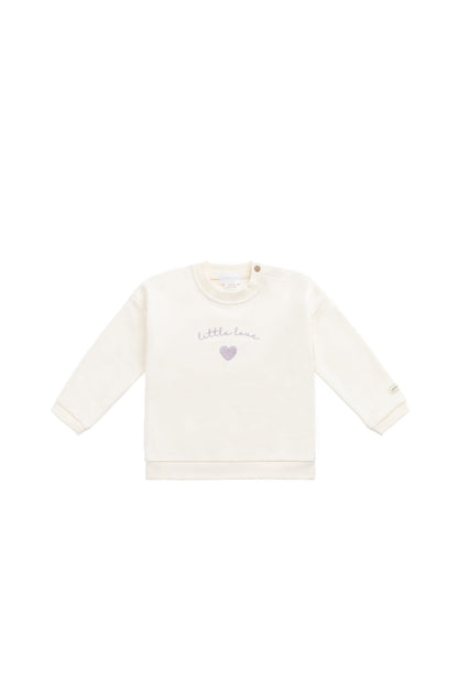 Organic Cotton Bobbie Sweatshirt - Parchment Little Love Violet
