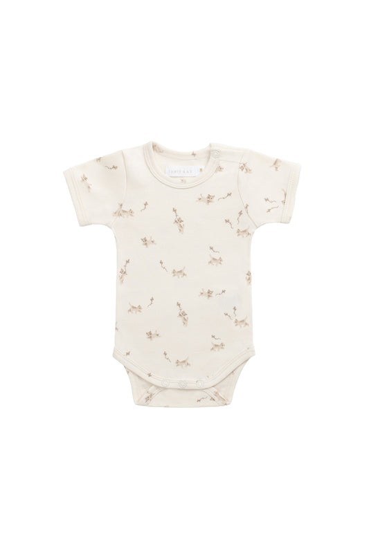 Organic Cotton Hudson Short Sleeve Bodysuit - Kitten and His Kites