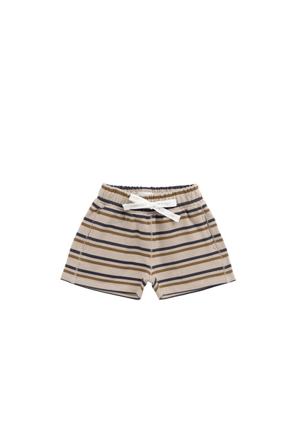 Organic Cotton Jalen Short - Raynor Stripe Pale Khaki