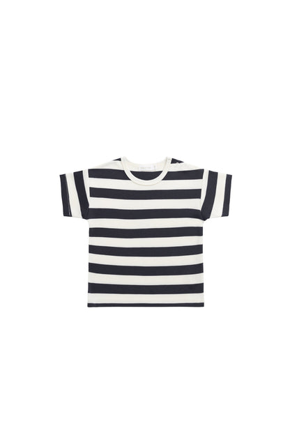 Pima Cotton Hunter Tee - Wide Stripe Solar System/Cloud