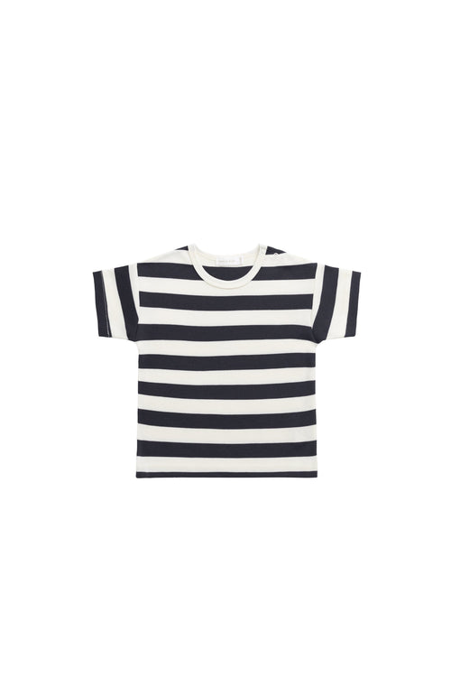 Pima Cotton Hunter Tee - Wide Stripe Solar System/Cloud