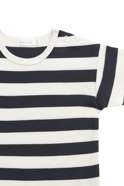 Pima Cotton Hunter Tee - Wide Stripe Solar System/Cloud