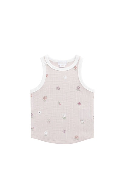 Waffle Molly Singlet - Carissa Mauve Large