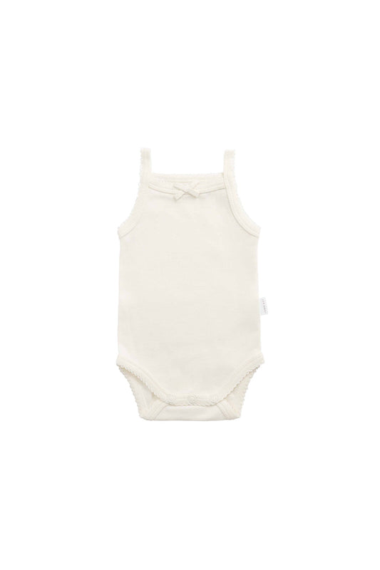 Organic Cotton Bridget Singlet Bodysuit - Buttermilk