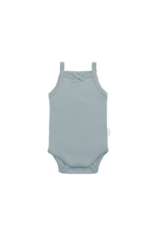 Organic Cotton Bridget Singlet Bodysuit - Pond