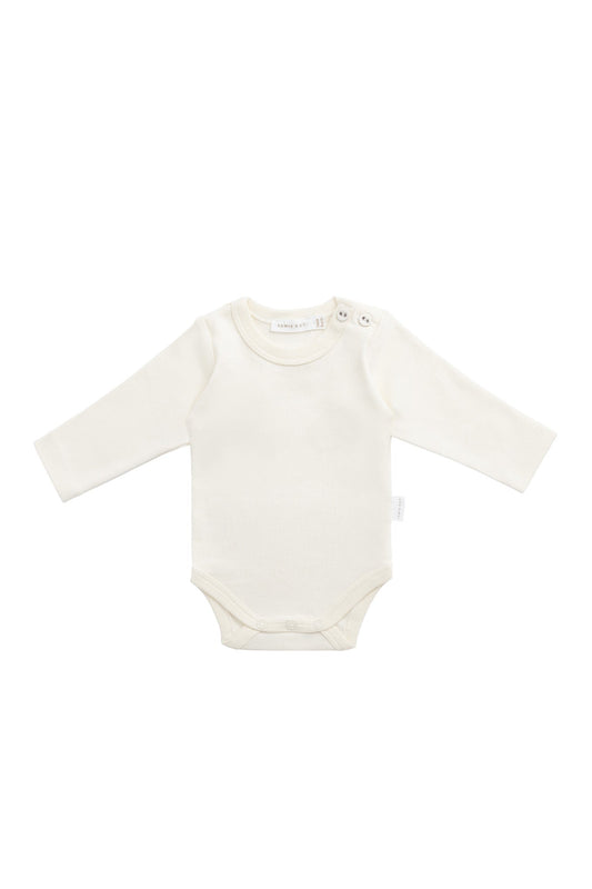 Organic Cotton Elora Long Sleeve Bodysuit - Buttermilk