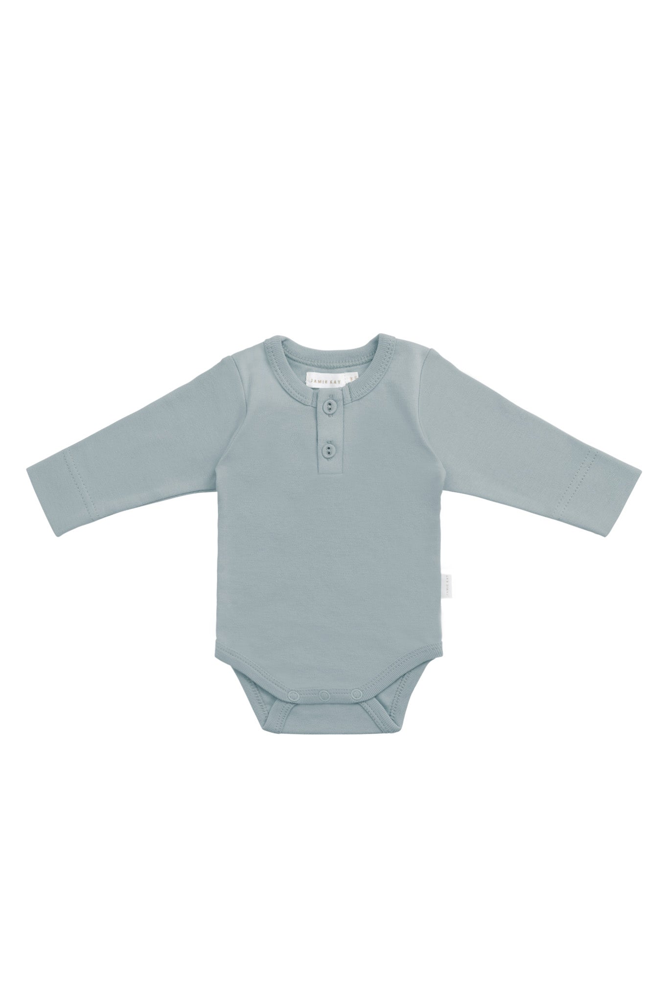 Organic Cotton Long Sleeve Bodysuit - Pond