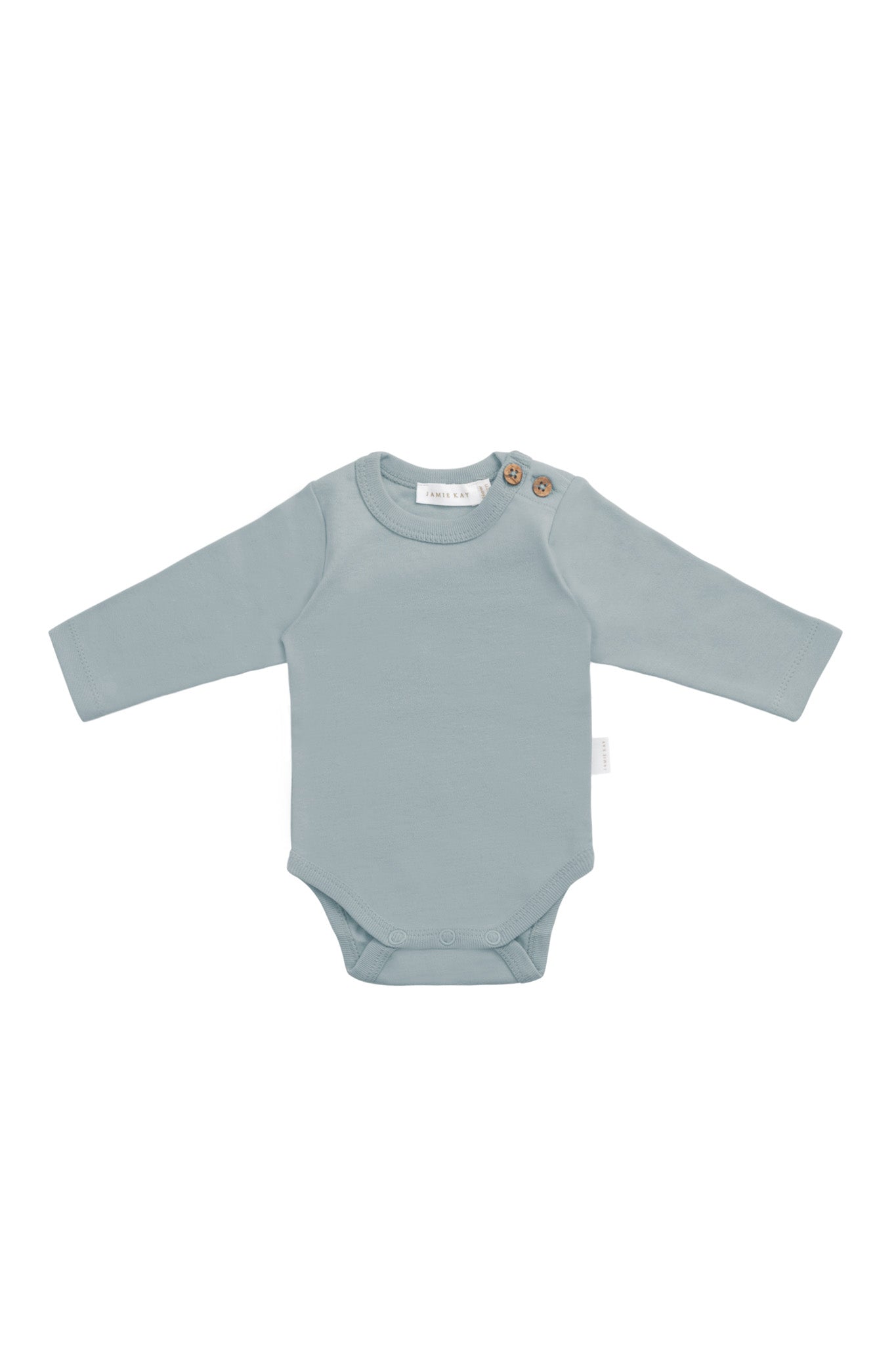 Organic Cotton Marlo Long Sleeve Bodysuit - Pond