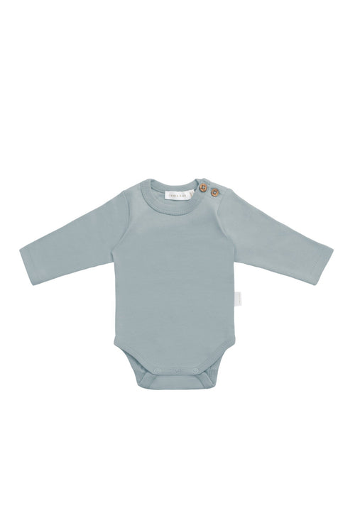 Organic Cotton Marlo Long Sleeve Bodysuit - Pond