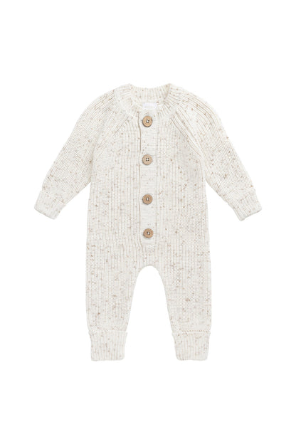 Alfie Knitted Onepiece - Oatmeal Hay Fleck