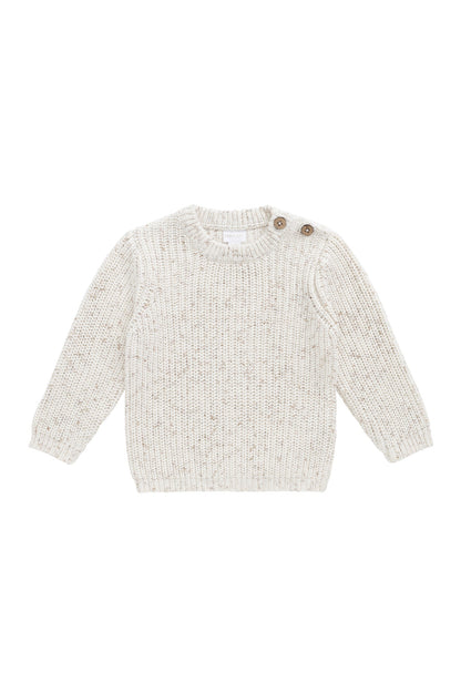 Harry Knit Jumper - Oatmeal Hay Fleck