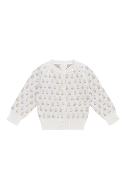 Olivia Cardigan - Olivia Jacquard Slightly Pink
