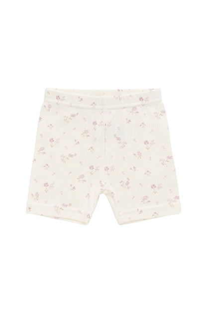 Organic Cotton Fine Rib Everyday Bike Short - Caroline Egret