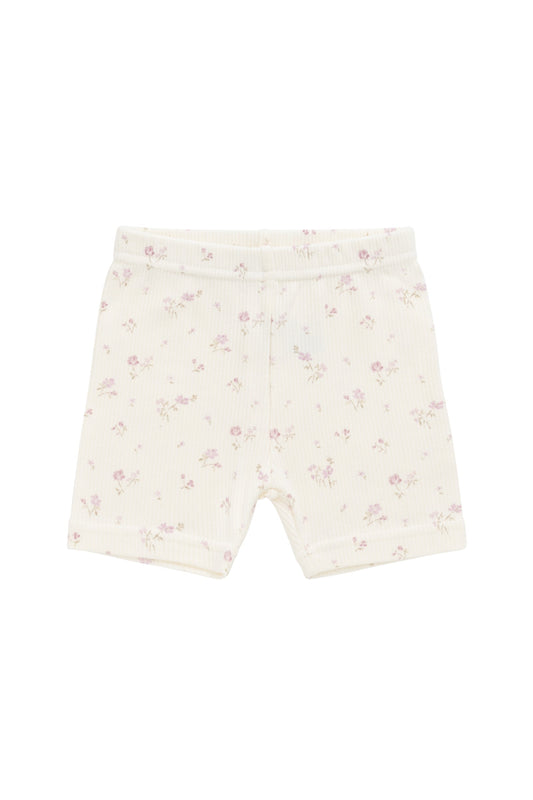 Organic Cotton Fine Rib Everyday Bike Short - Caroline Egret