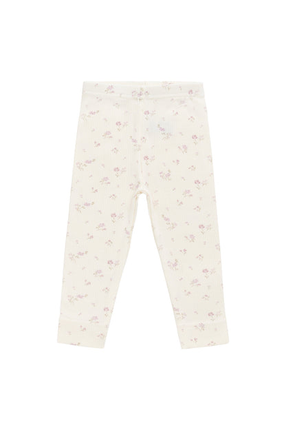 Organic Cotton Fine Rib Everyday Legging - Caroline Egret