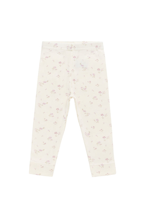 Organic Cotton Fine Rib Everyday Legging - Caroline Egret