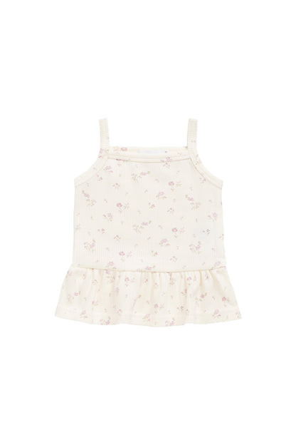 Organic Cotton Fine Rib Lillian Top - Caroline Egret